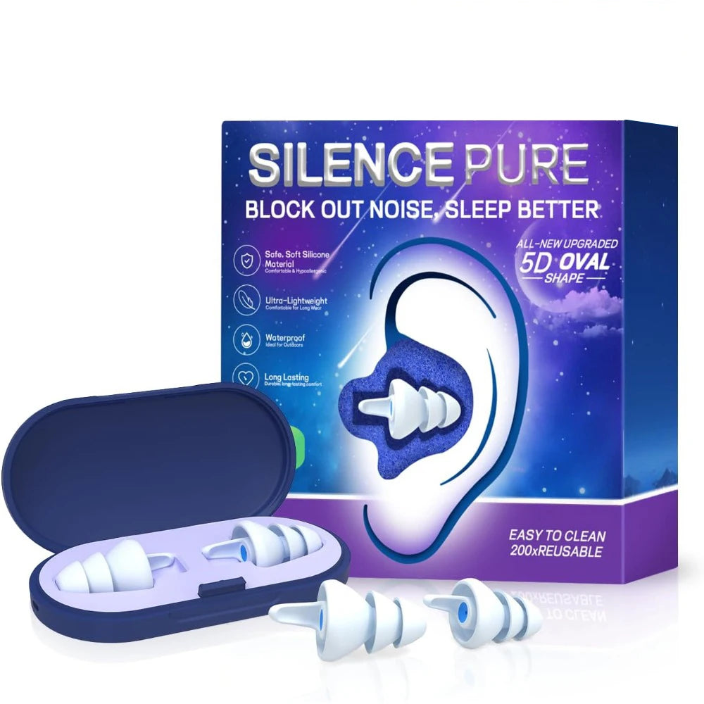 Bouchons d'oreille 3D silicone — Silence profond & sommeil sans bruit