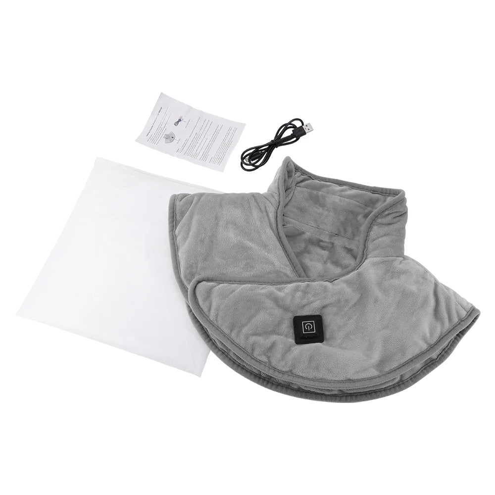 Electric Heating Shoulder Neck Pad USB Heated Back Wrap with 3 Heat Settings Soft Hot Compress Back Shawl  Neck and Back Warmer