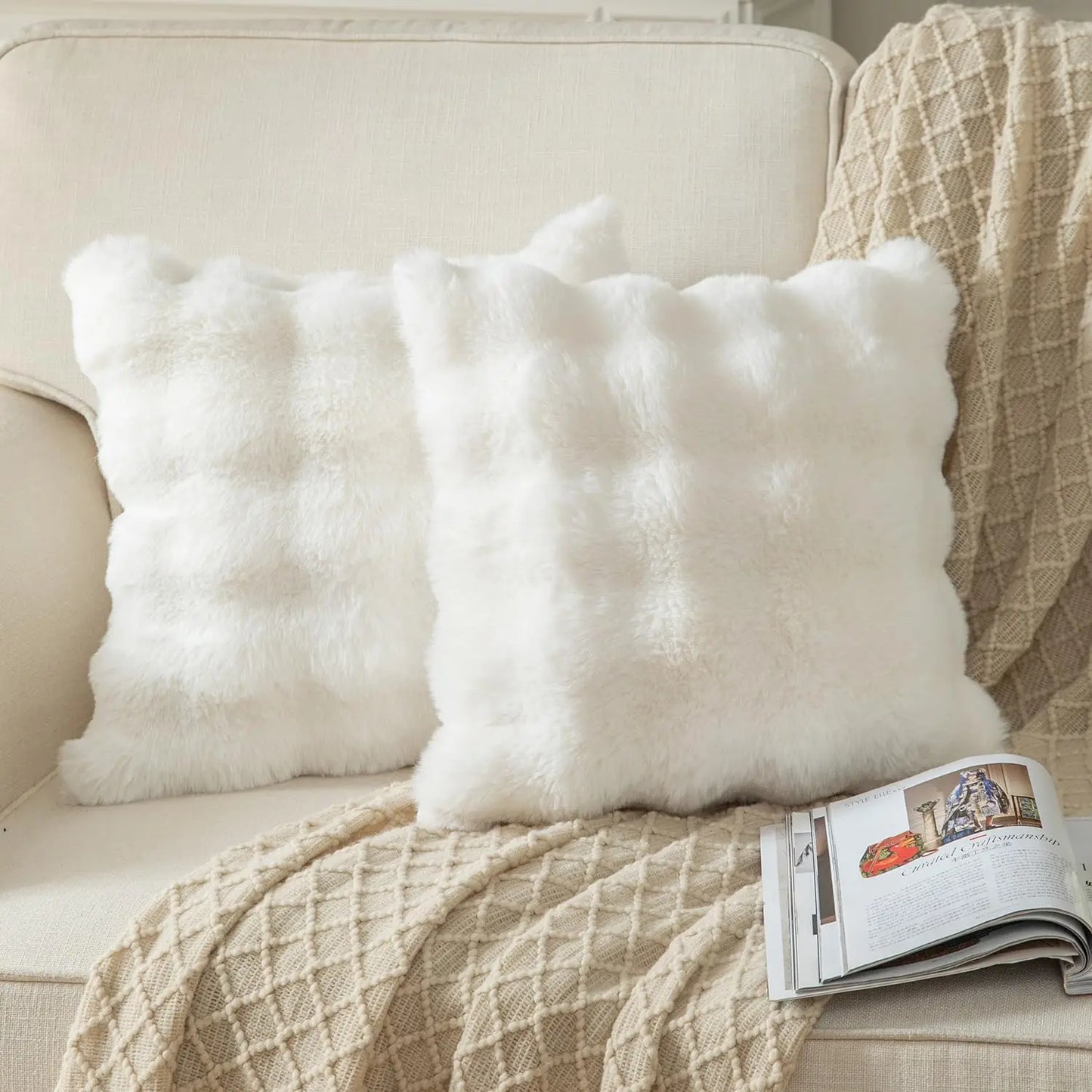 Housses de coussin peluche x2 — Cocon sensoriel & douceur nocturne