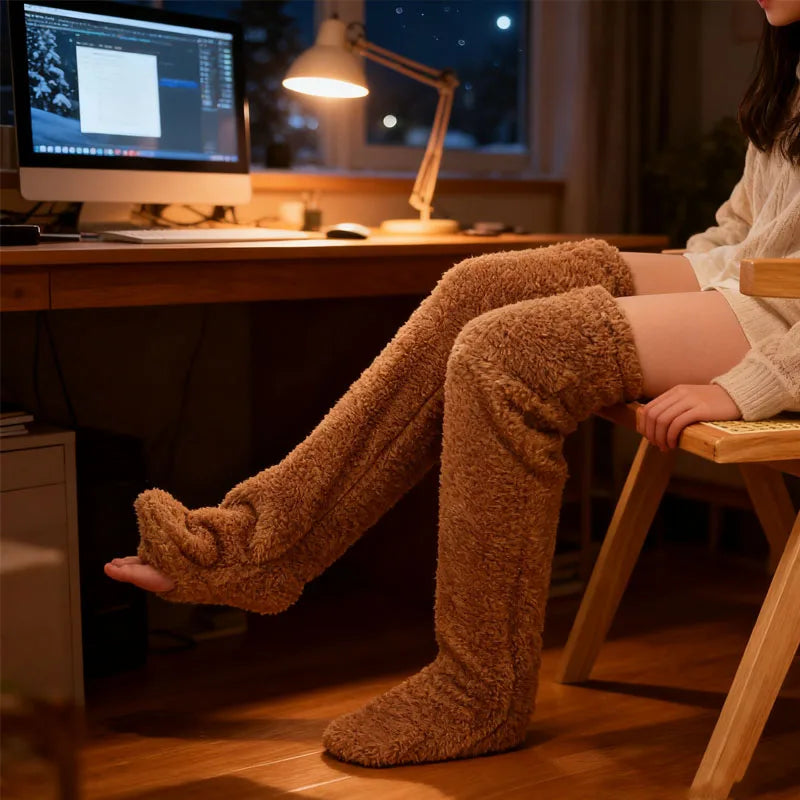 Chaussettes longues polaire — Jambes chaudes & nuits sans frisson