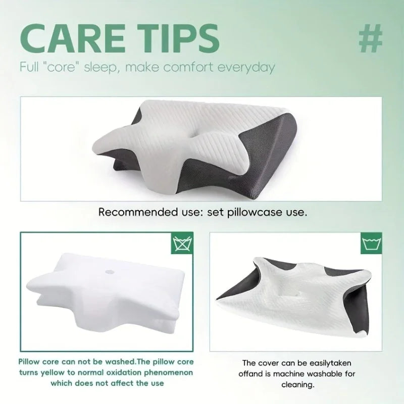 Oreiller ergonomique Nuitara — vue de dessus, zone centrale de soutien cervical