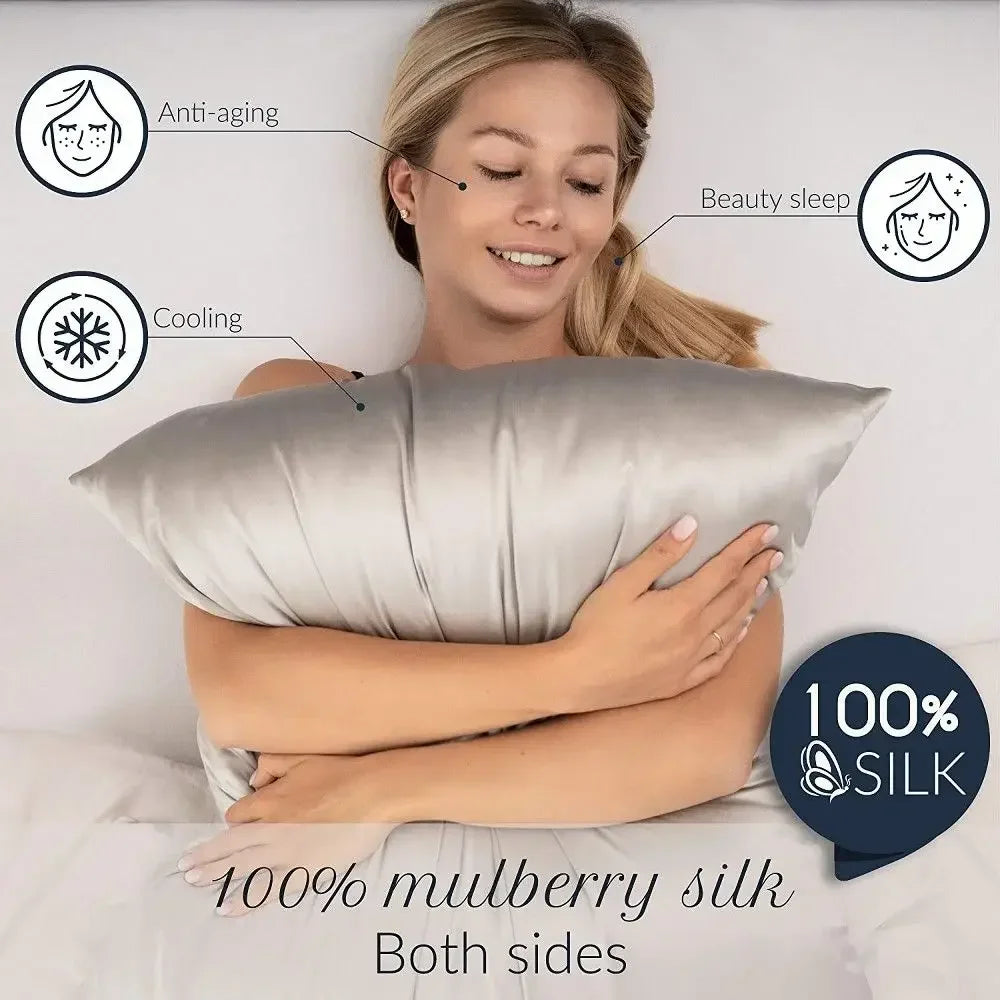 Taies d'oreiller satin soie — Beauté nocturne & sommeil ressourçant