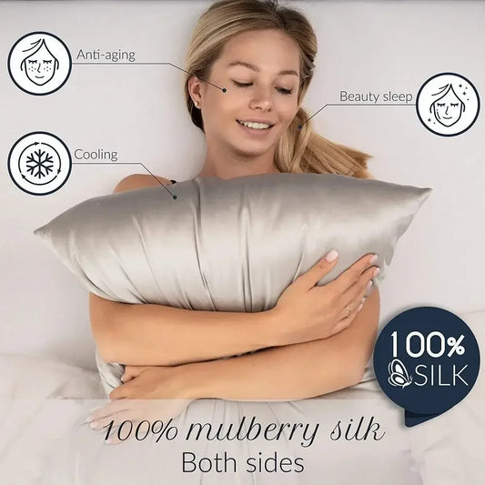 Taies d'oreiller satin soie — Beauté nocturne & sommeil ressourçant