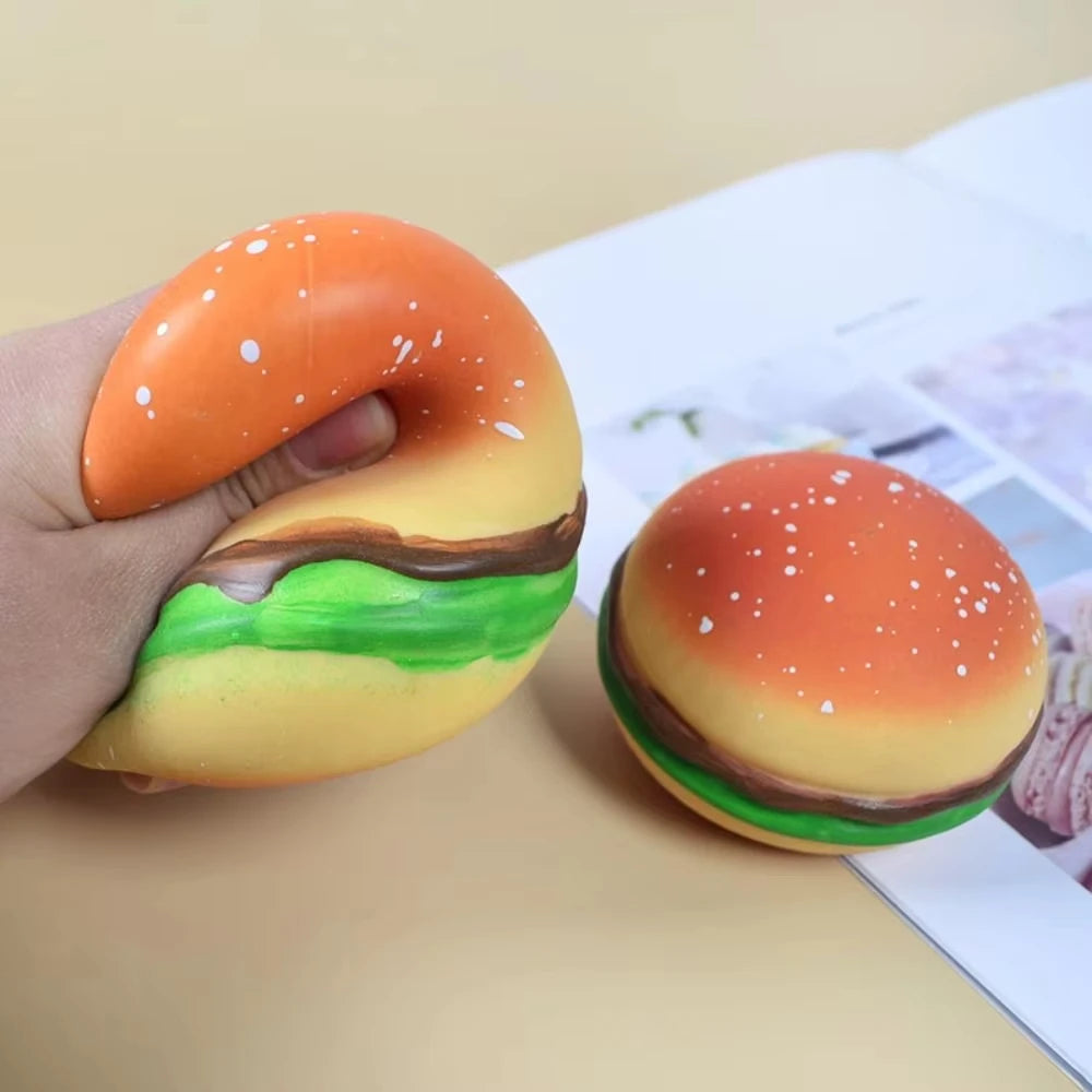 Stress Relief Toy Squishy Hamburger Stress Ball Sensory Toy Anti-stress toy Fidget Toy for Adult