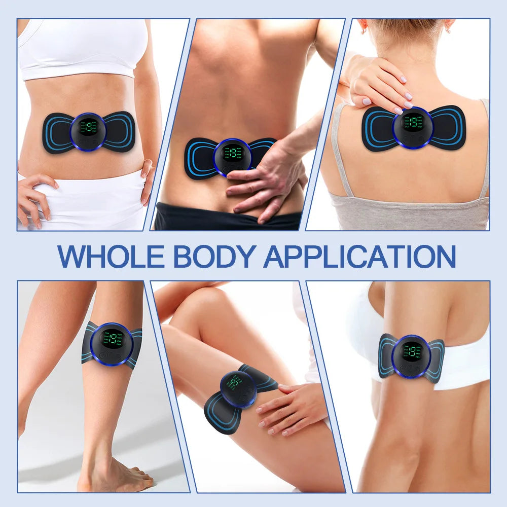 Mini Massage Patches with 8 Massage Modes and 19 Levels of Electrical Pulses a Portable Neck Muscle Relaxant and Pain Reliever