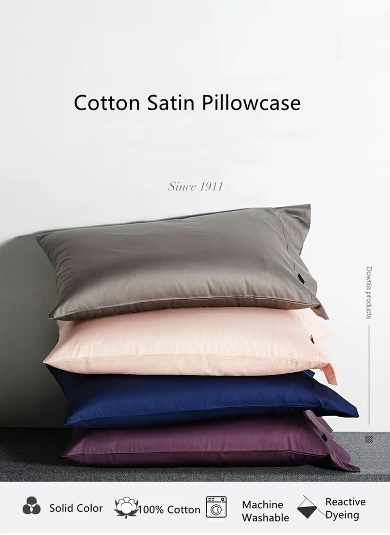 Taies d'oreiller coton égyptien satiné — Douceur premium & nuit bien-être