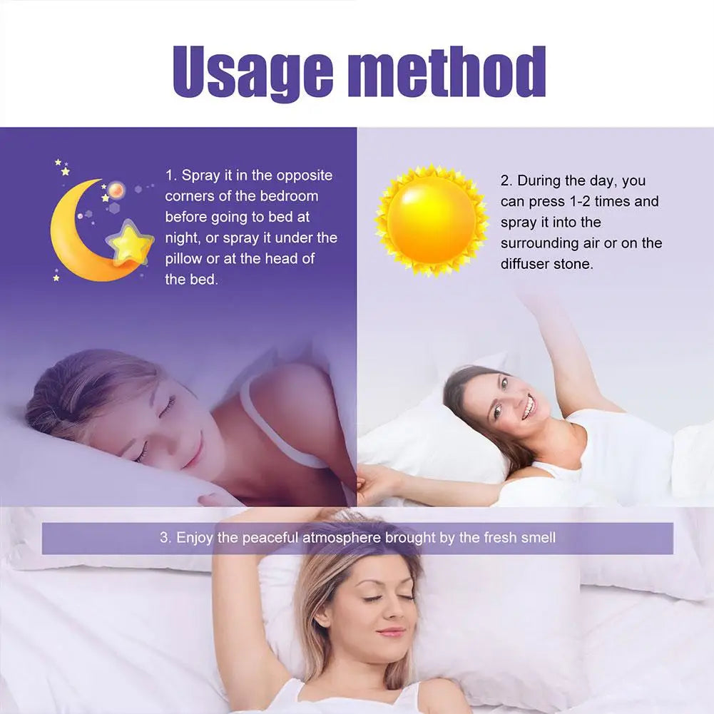 Spray sommeil lavande Nuitara — packaging cadeau, rituel de nuit