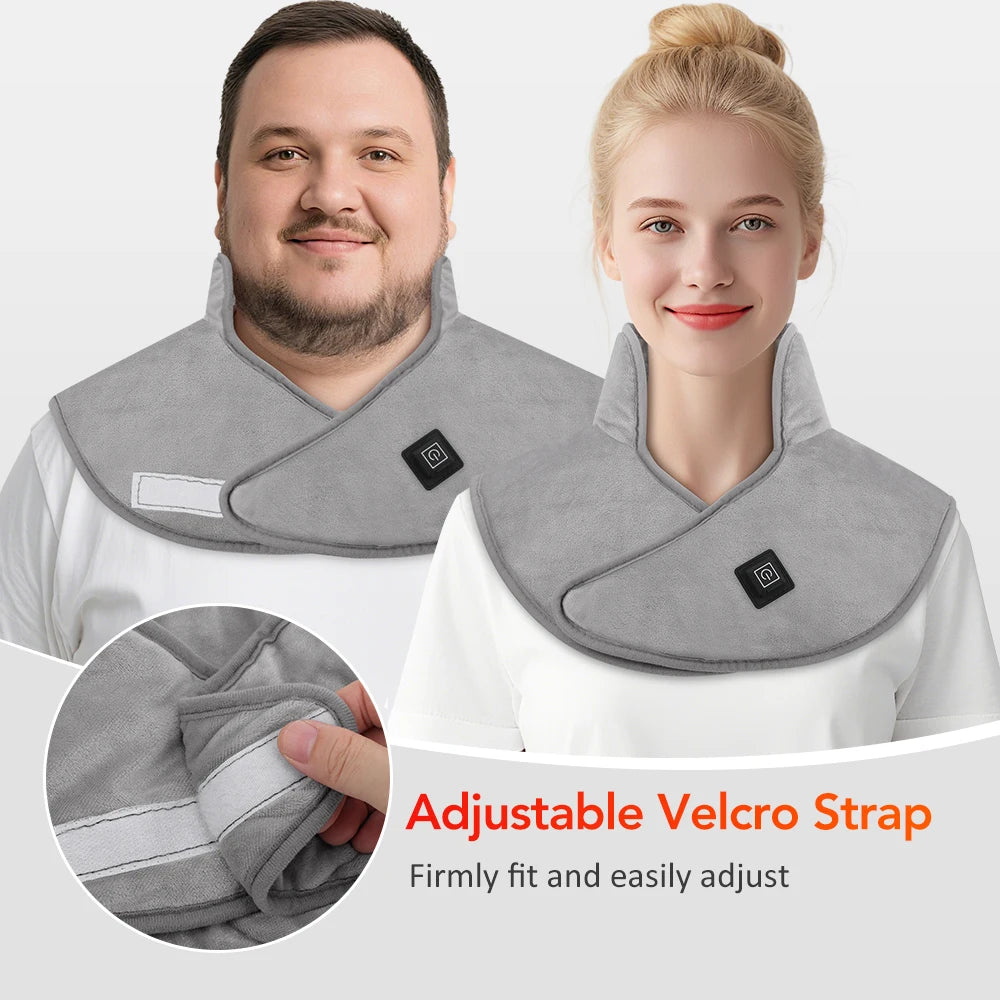 Electric Heating Shoulder Neck Pad USB Heated Back Wrap with 3 Heat Settings Soft Hot Compress Back Shawl  Neck and Back Warmer