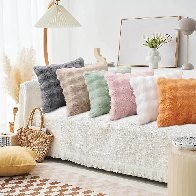 Housses de coussin peluche x2 — Cocon sensoriel & douceur nocturne