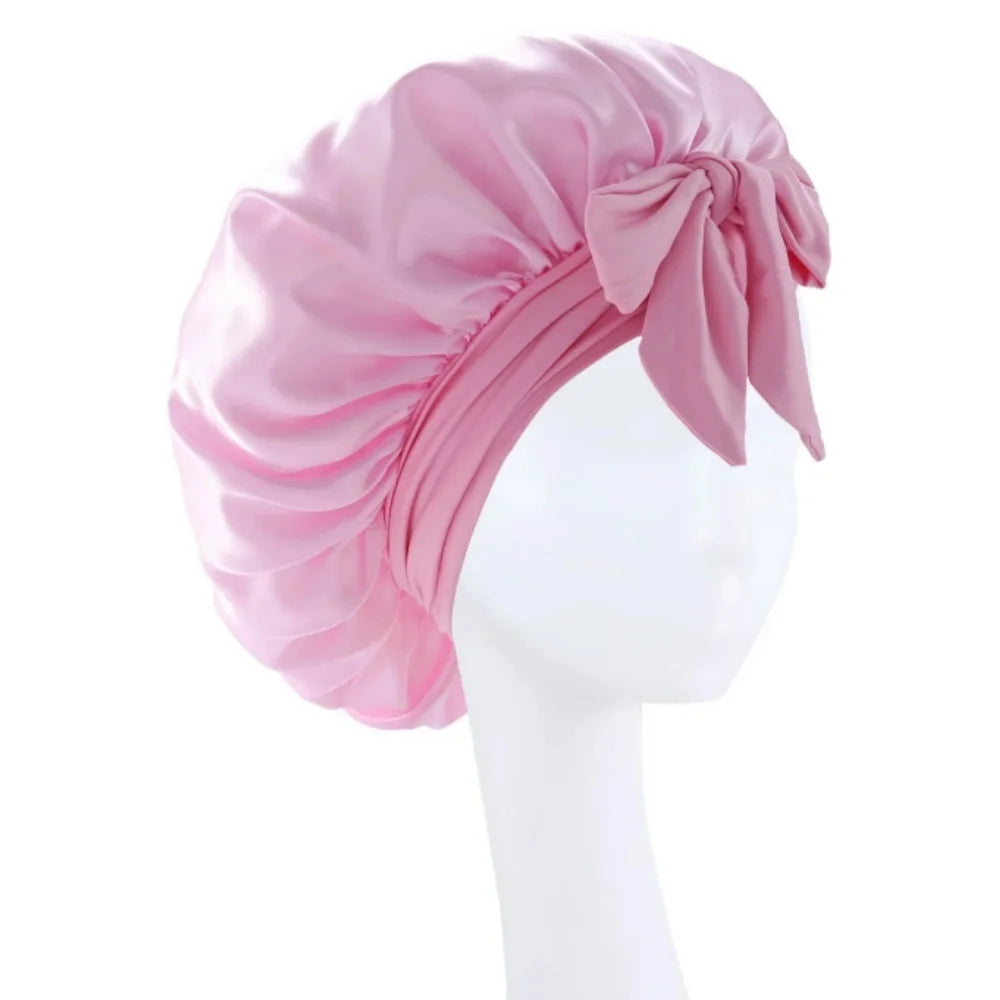 Bonnet satin unisexe lien réglable — Tous types de cheveux protégés