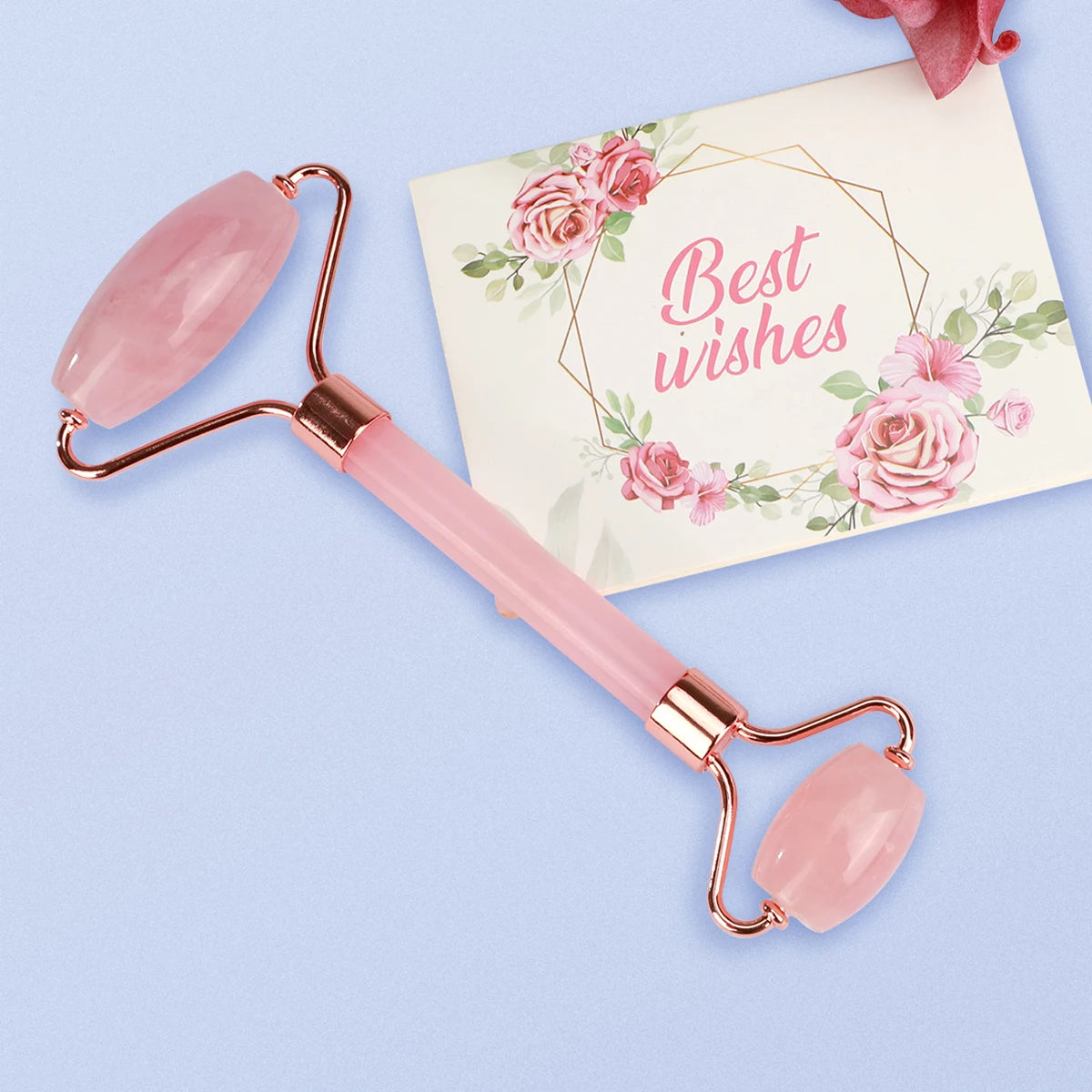 Rouleau quartz rose — Rituel détente visage & préparation au sommeil