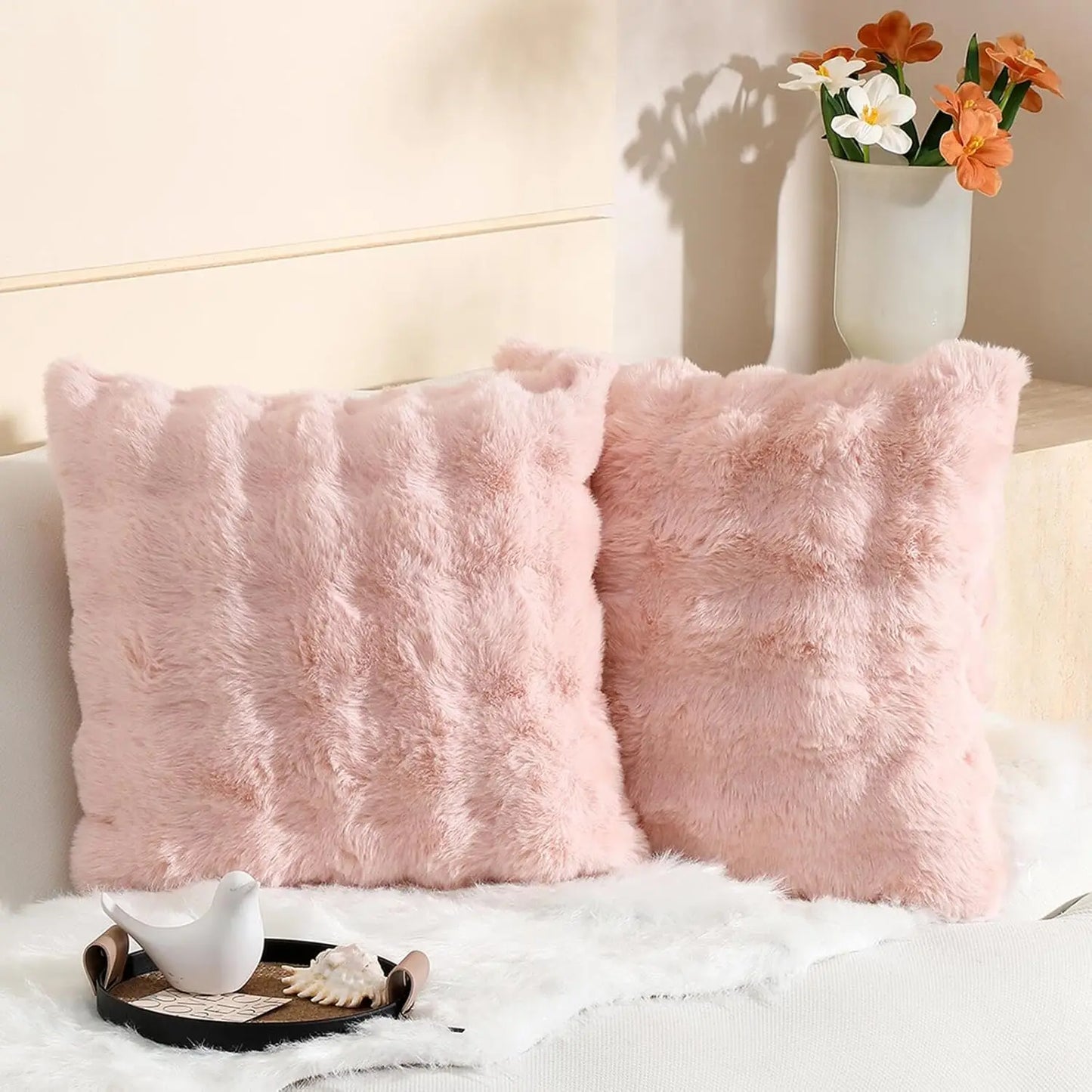 Housses de coussin peluche x2 — Cocon sensoriel & douceur nocturne