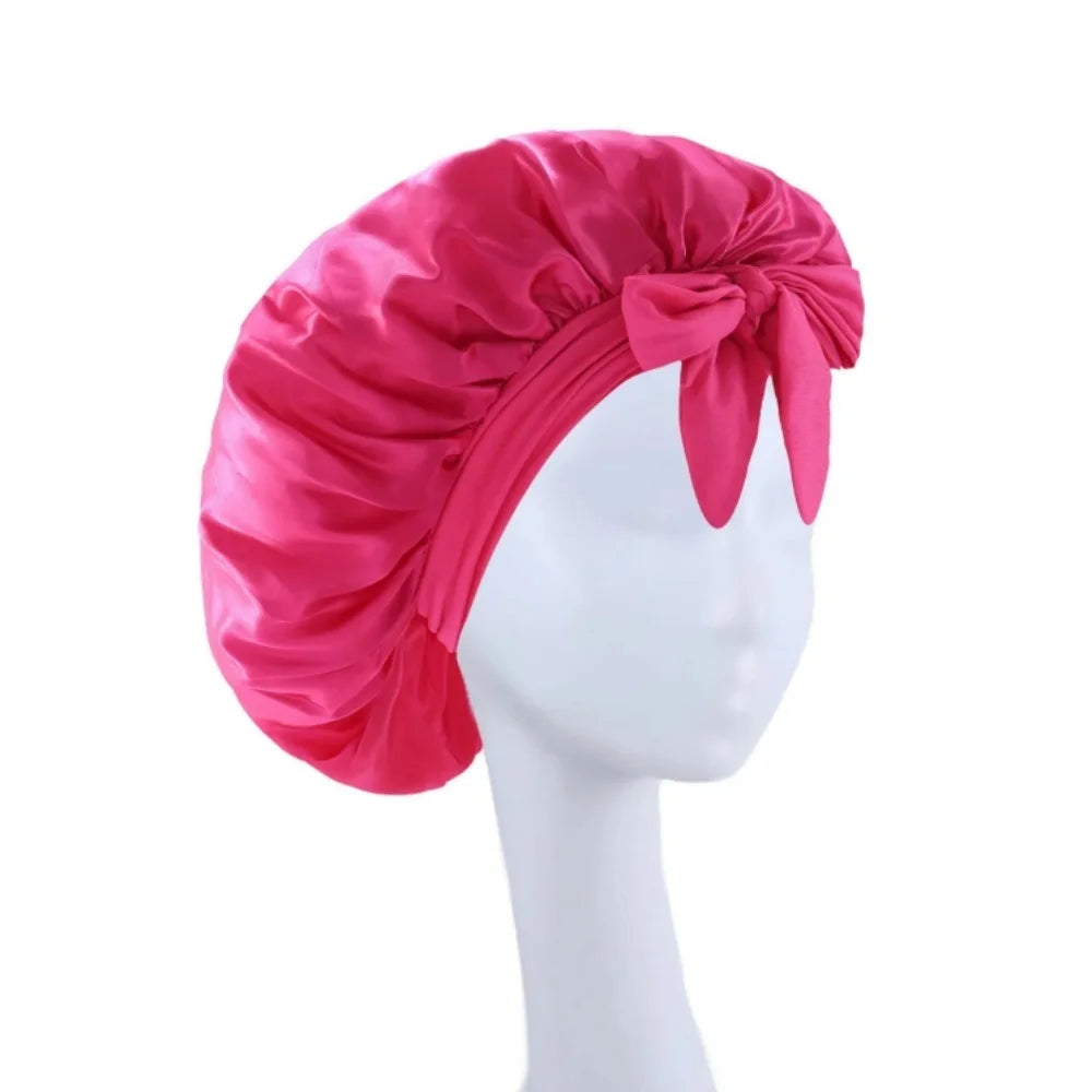 Bonnet satin unisexe lien réglable — Tous types de cheveux protégés