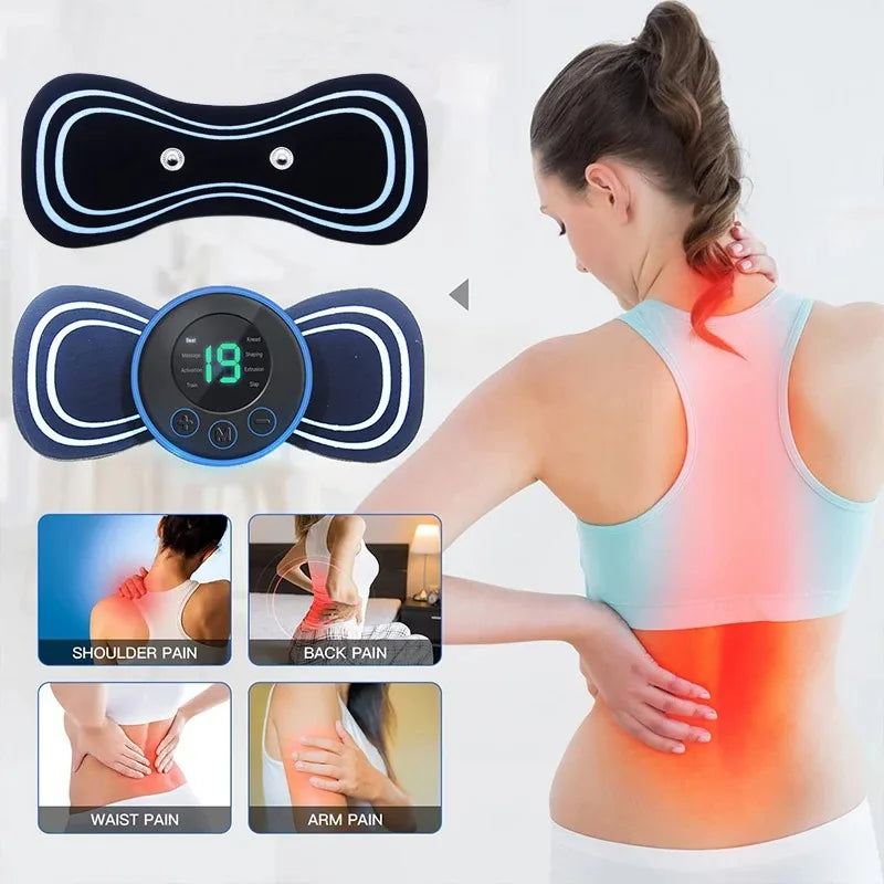 Mini Massage Patches with 8 Massage Modes and 19 Levels of Electrical Pulses a Portable Neck Muscle Relaxant and Pain Reliever