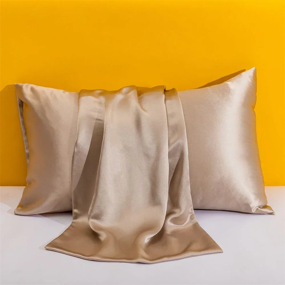 Taies d'oreiller satin soie — Beauté nocturne & sommeil ressourçant