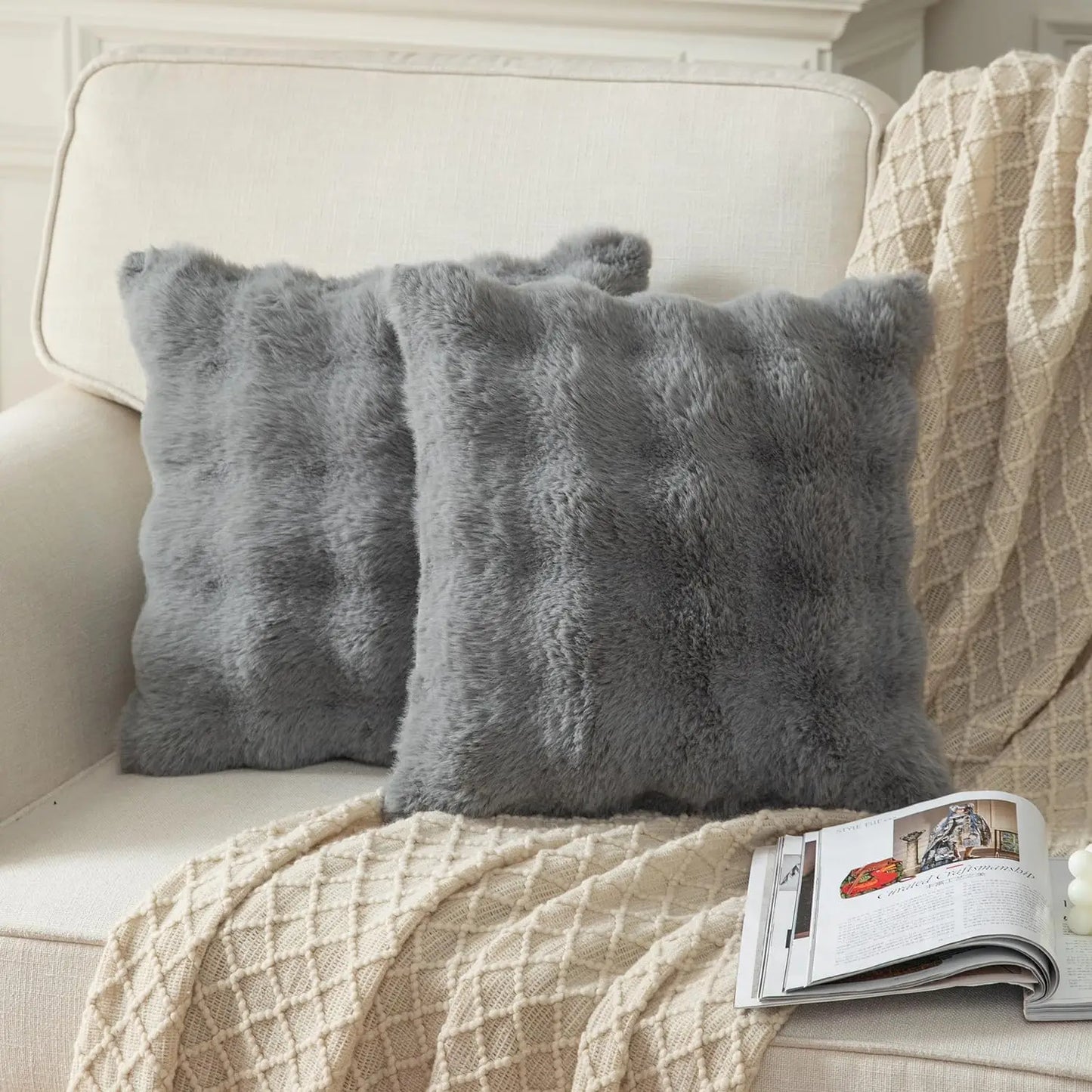 Housses de coussin peluche x2 — Cocon sensoriel & douceur nocturne