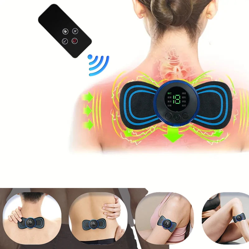 Mini Massage Patches with 8 Massage Modes and 19 Levels of Electrical Pulses a Portable Neck Muscle Relaxant and Pain Reliever