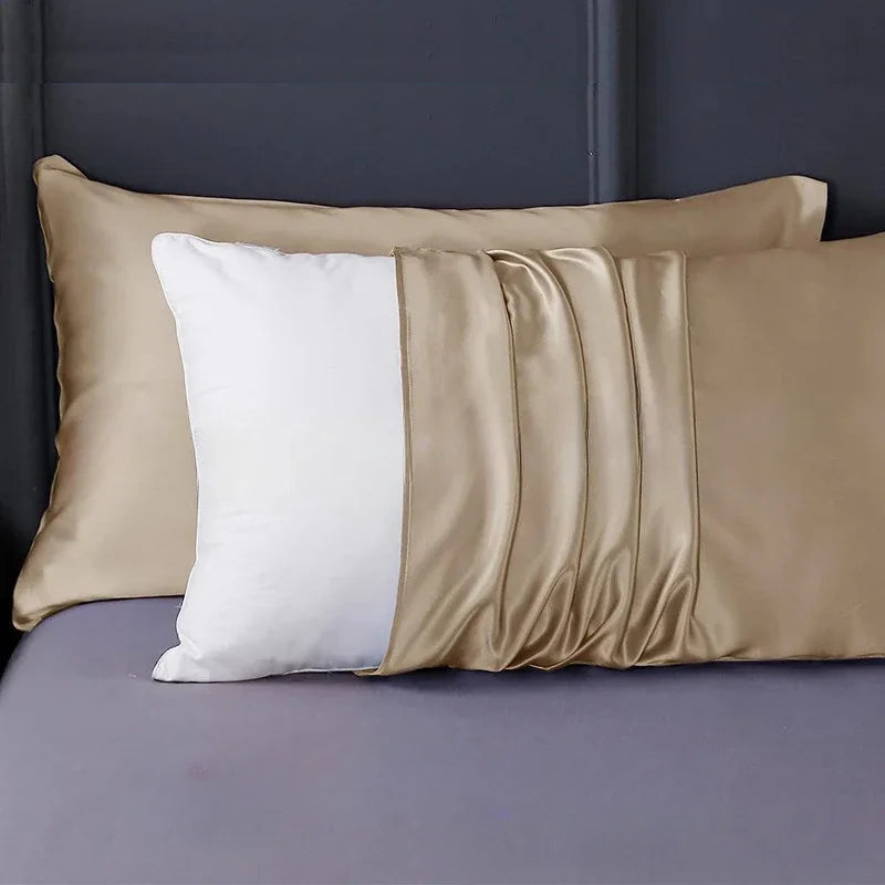 Taies d'oreiller satin soie — Beauté nocturne & sommeil ressourçant