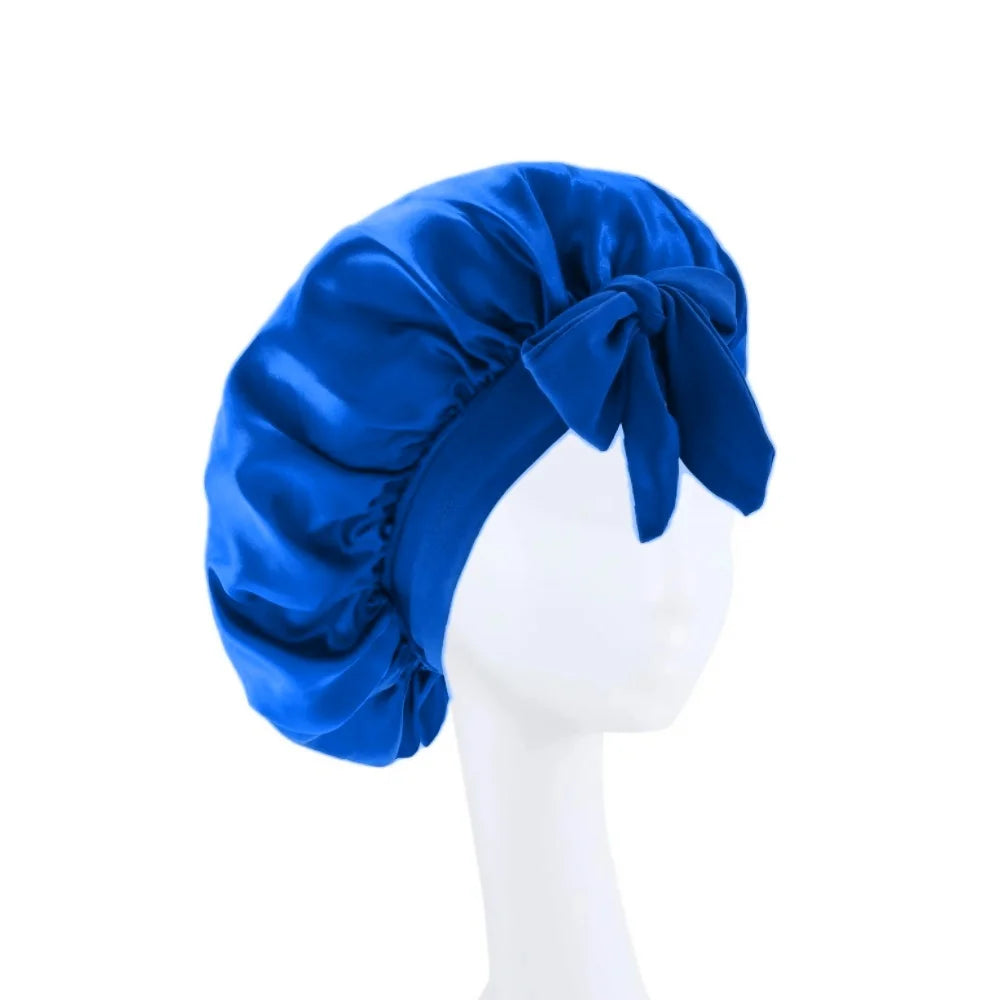 Bonnet satin unisexe lien réglable — Tous types de cheveux protégés