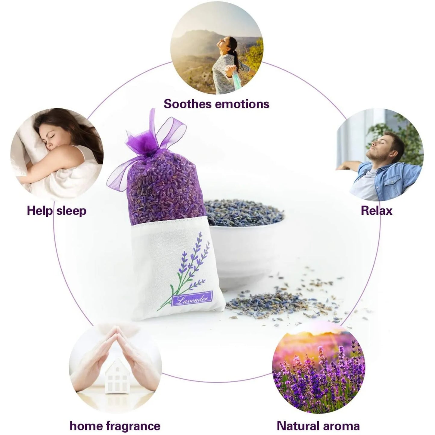 Sachets aromatiques floraux x8 — Cocon olfactif & nuit apaisante