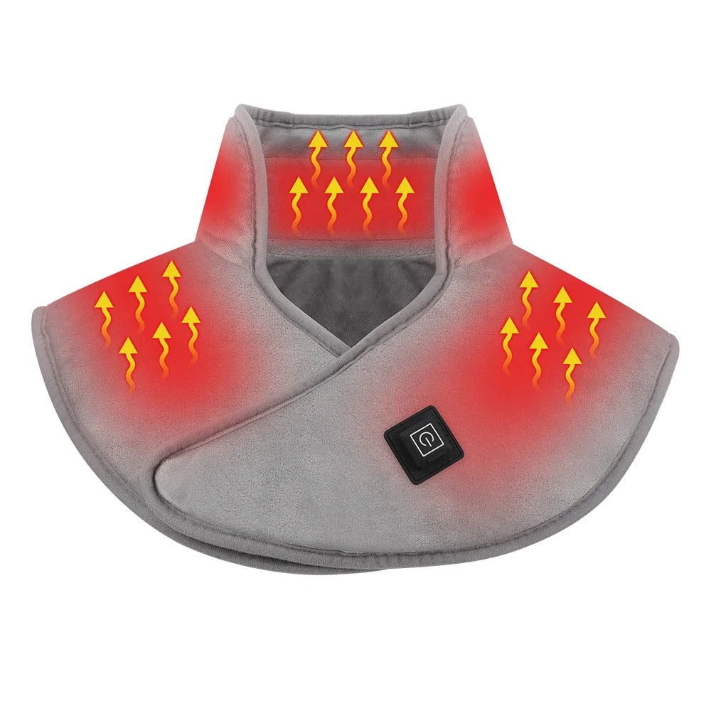 Electric Heating Shoulder Neck Pad USB Heated Back Wrap with 3 Heat Settings Soft Hot Compress Back Shawl  Neck and Back Warmer