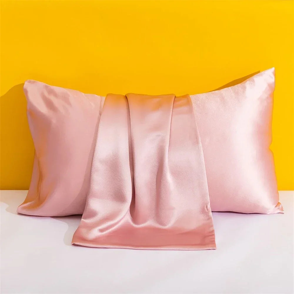 Taies d'oreiller satin soie — Beauté nocturne & sommeil ressourçant