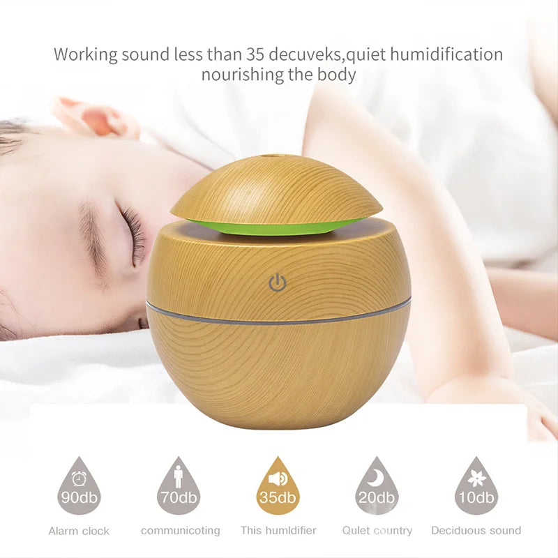 Diffuseur bois 130ml Nuitara — cuve et remplissage, capacité 130ml