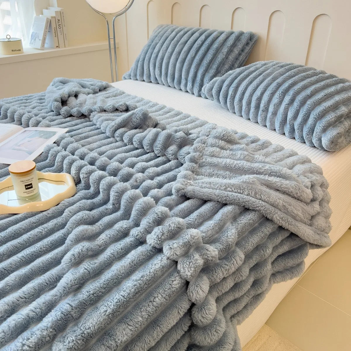 Plaid rayé multifonction — Chaleur polyvalente & cocooning du quotidien
