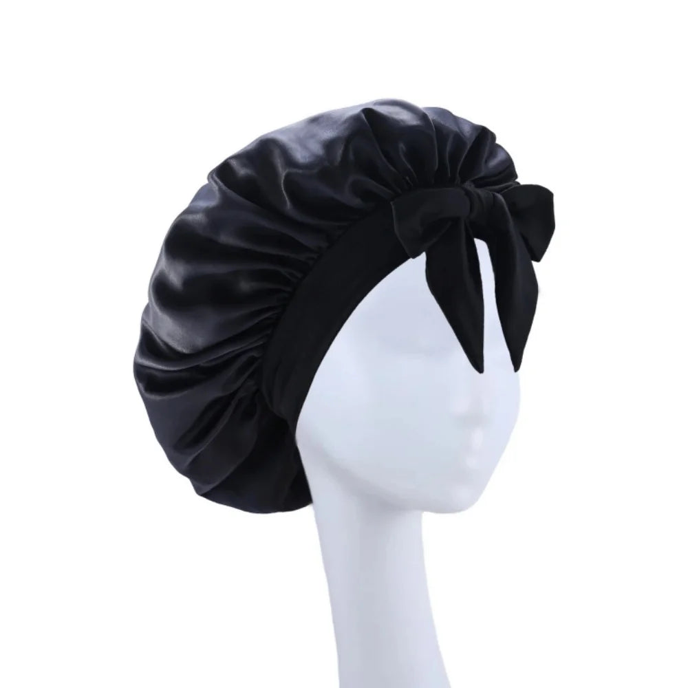 Bonnet satin unisexe lien réglable — Tous types de cheveux protégés