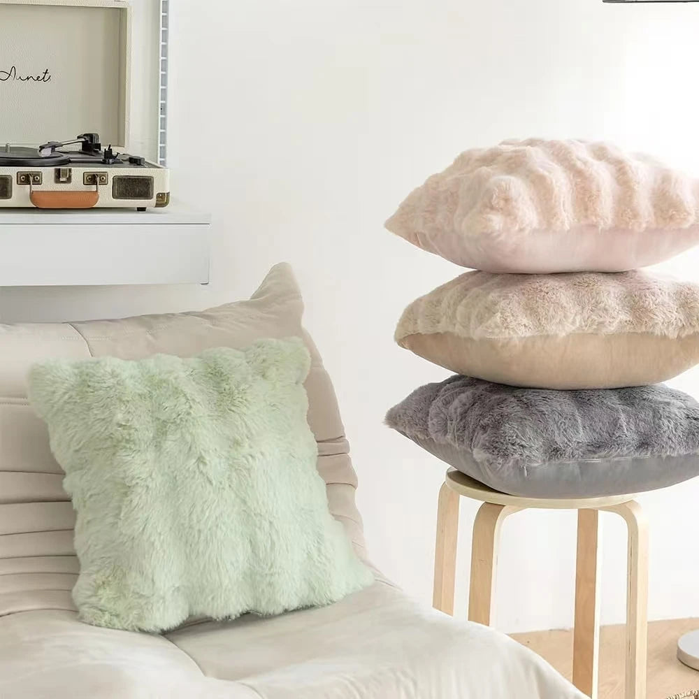 Housses de coussin peluche x2 — Cocon sensoriel & douceur nocturne
