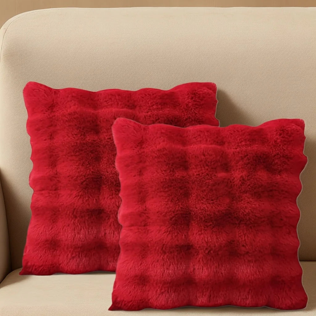 Housses de coussin peluche x2 — Cocon sensoriel & douceur nocturne