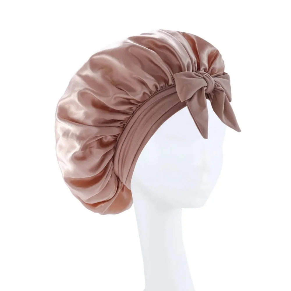 Bonnet satin unisexe lien réglable — Tous types de cheveux protégés