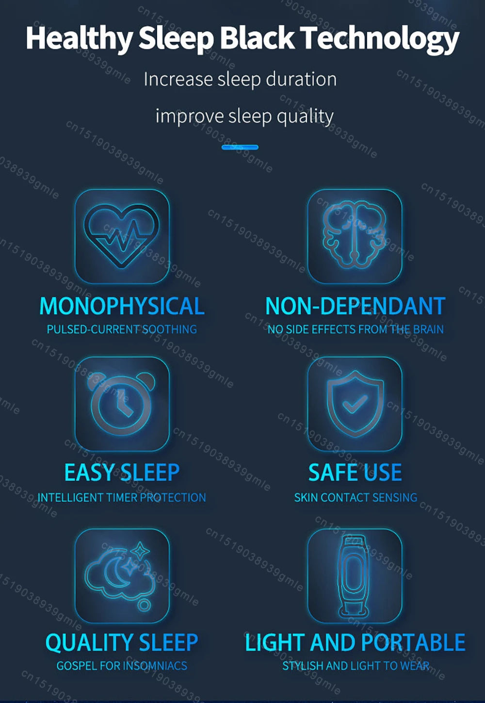 CES Intelligent Sleep Aid Watch Device Microcurrent Pulse Sleeping Instrument Rest Insomnia Hypnosis Anxiety Relief Sleeping Aid