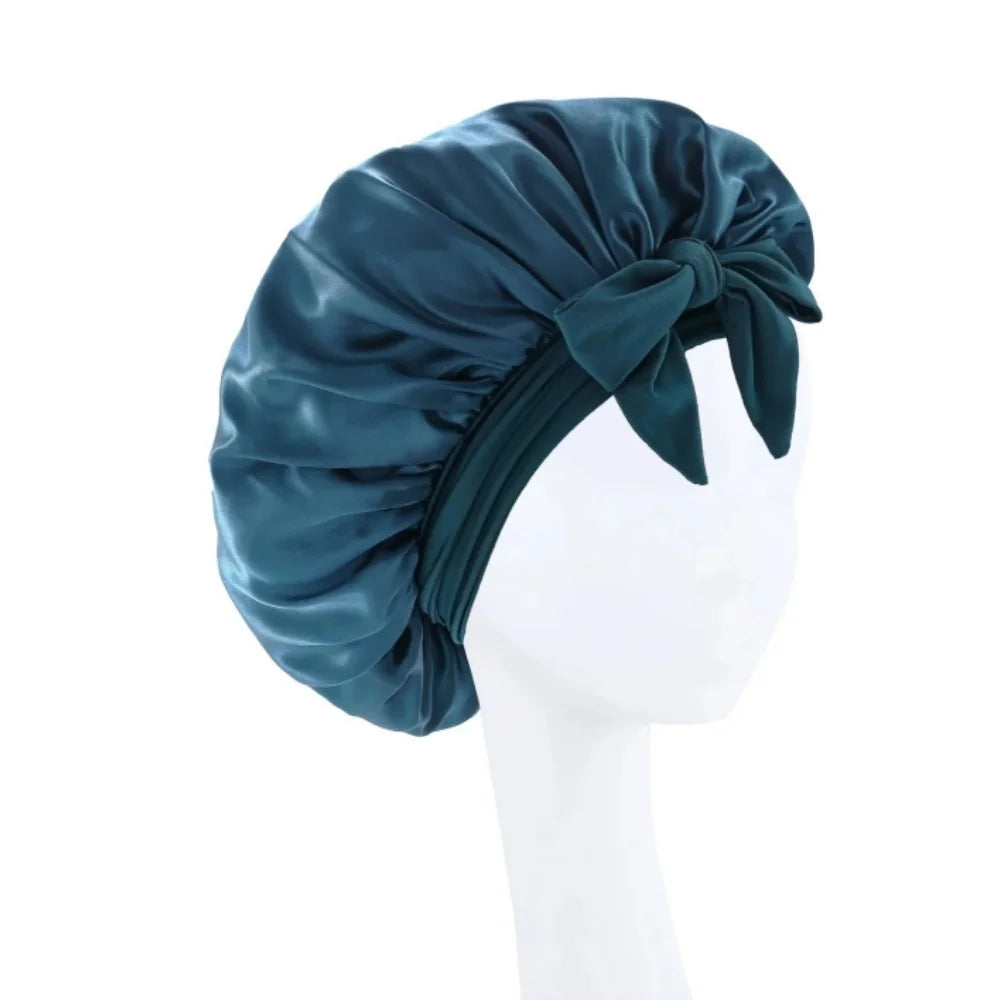 Bonnet satin unisexe lien réglable — Tous types de cheveux protégés