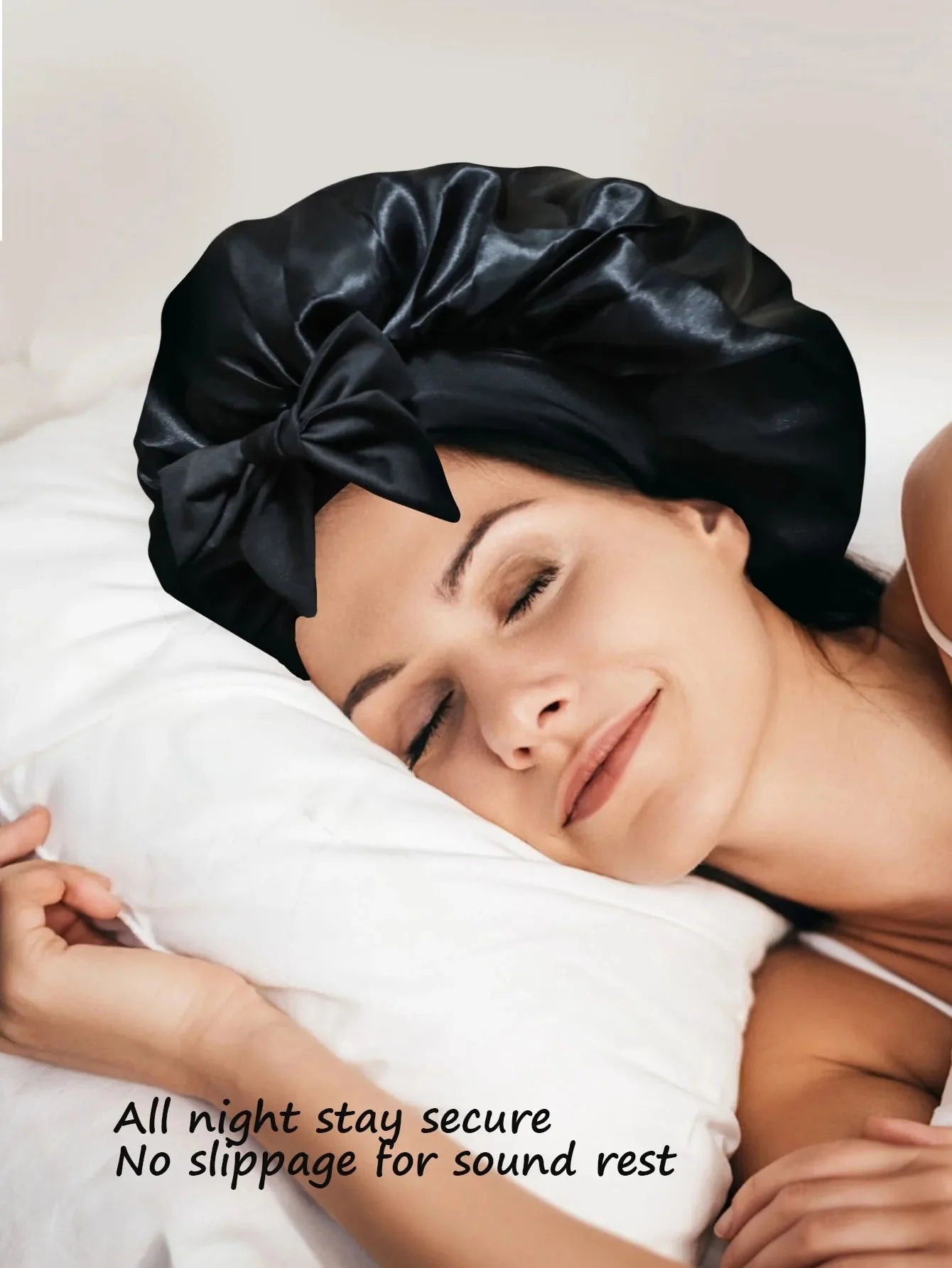 Bonnet satin unisexe lien réglable — Tous types de cheveux protégés
