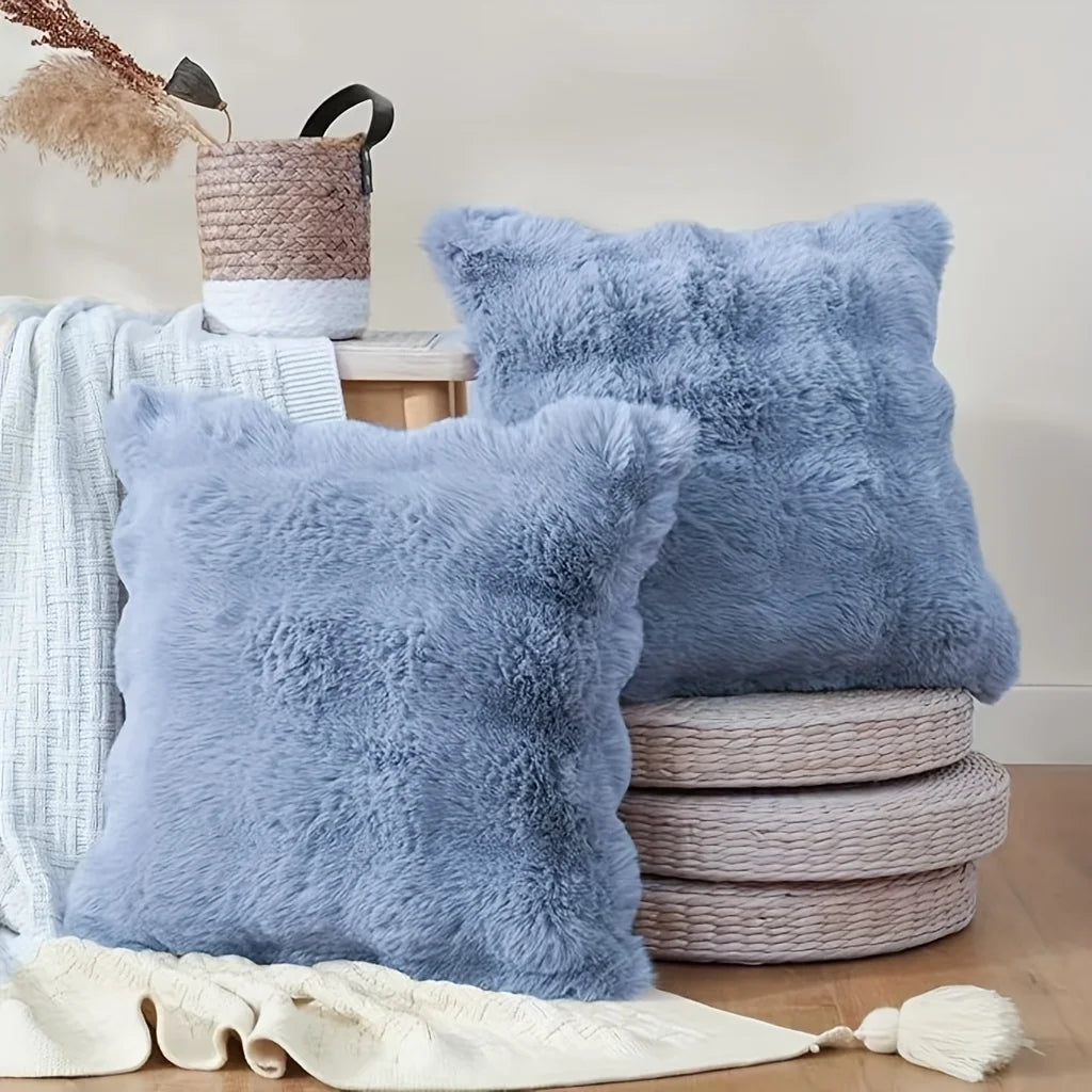 Housses de coussin peluche x2 — Cocon sensoriel & douceur nocturne
