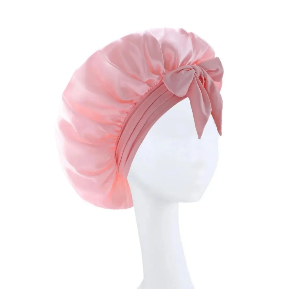 Bonnet satin unisexe lien réglable — Tous types de cheveux protégés