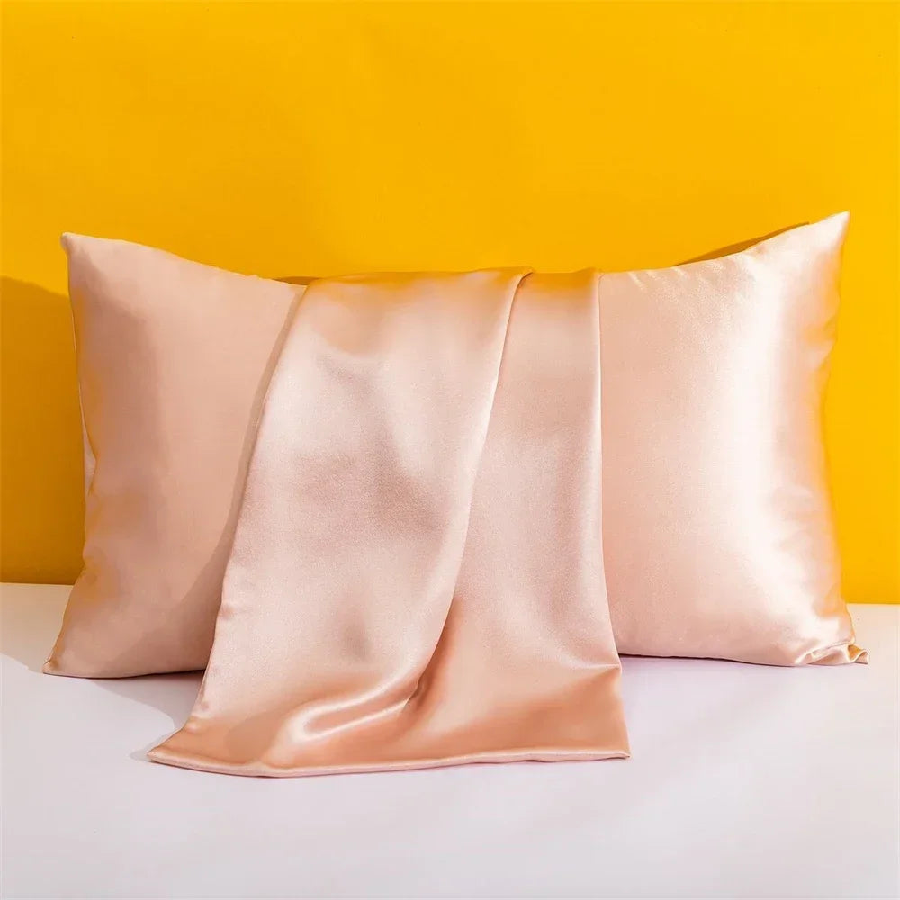 Taies d'oreiller satin soie — Beauté nocturne & sommeil ressourçant