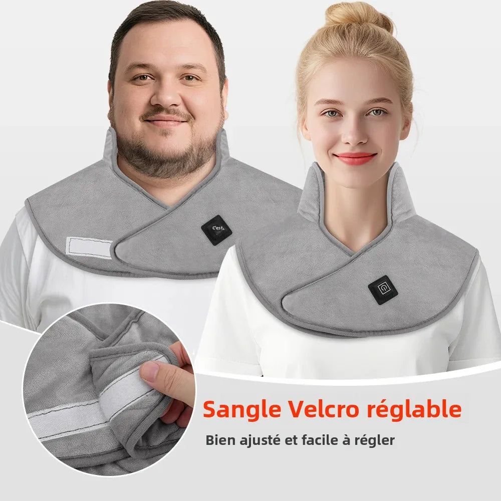 Electric Heating Shoulder Neck Pad USB Heated Back Wrap with 3 Heat Settings Soft Hot Compress Back Shawl  Neck and Back Warmer
