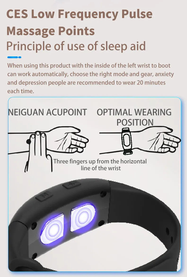 CES Intelligent Sleep Aid Watch Device Microcurrent Pulse Sleeping Instrument Rest Insomnia Hypnosis Anxiety Relief Sleeping Aid