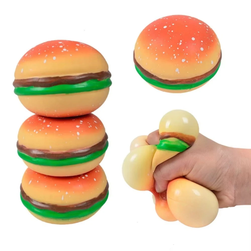 Stress Relief Toy Squishy Hamburger Stress Ball Sensory Toy Anti-stress toy Fidget Toy for Adult